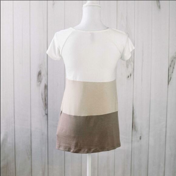 Short sleeve color block tan white medium - Picture 9 of 9